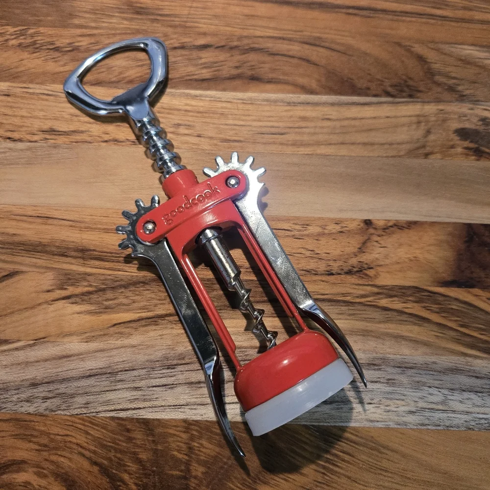 GoodCook Can Opener & Red Wine Opener Kitchen Bar Stainless Steel Wing Corkscrew